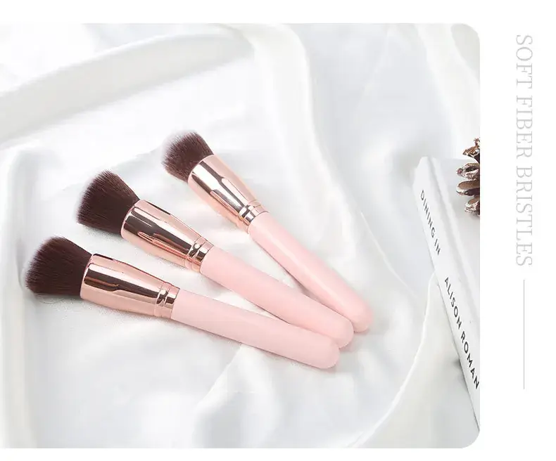3 Pcs Rose Gold Makeup Brushes Set for Beginners — feature 4