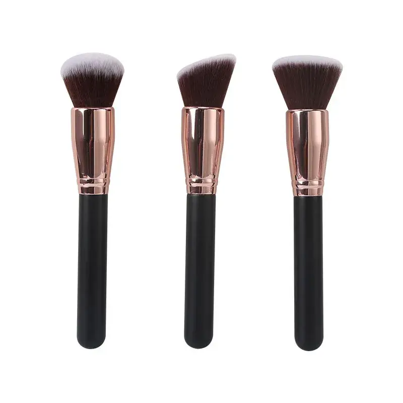 3 Pcs Rose Gold Makeup Brushes Set for Beginners - Image 8