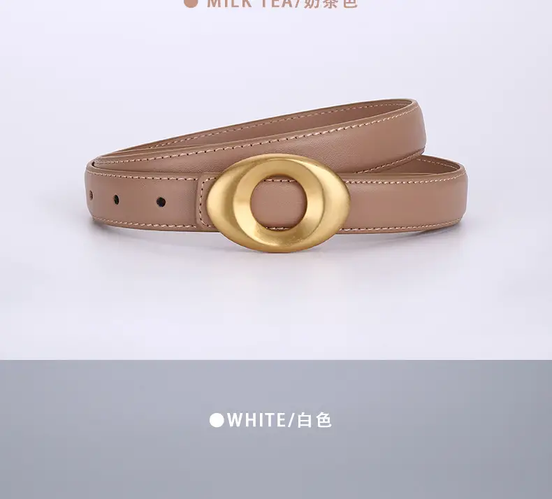 Black Leather Belt with Gold Plated End for Women — feature 27