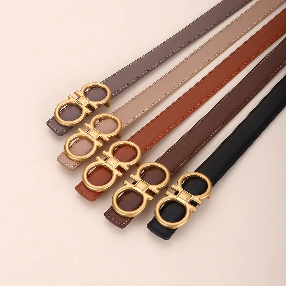 Women Vintage Black H-Braceled Waist Belt - Image 11