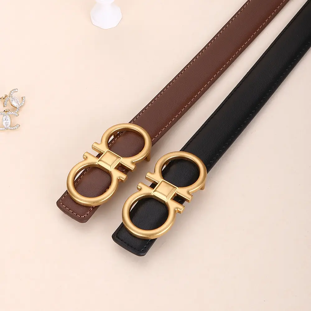 Women Vintage Black H-Braceled Waist Belt - Image 12