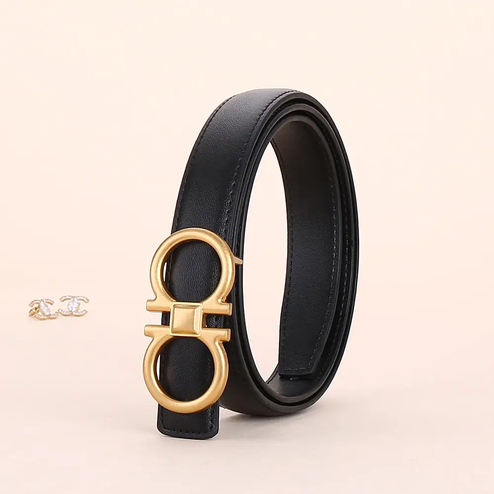 Women Vintage Black H-Braceled Waist Belt - Image 13