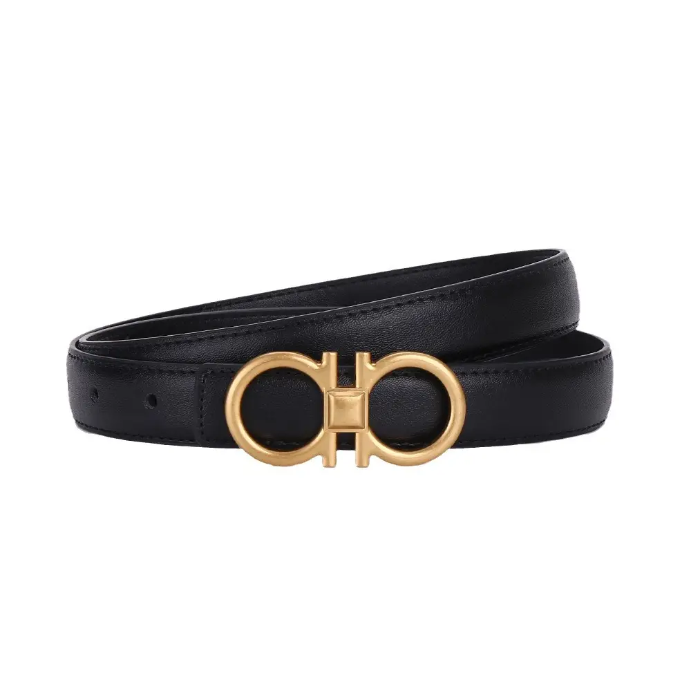 Women Vintage Black H-Braceled Waist Belt - Image 14