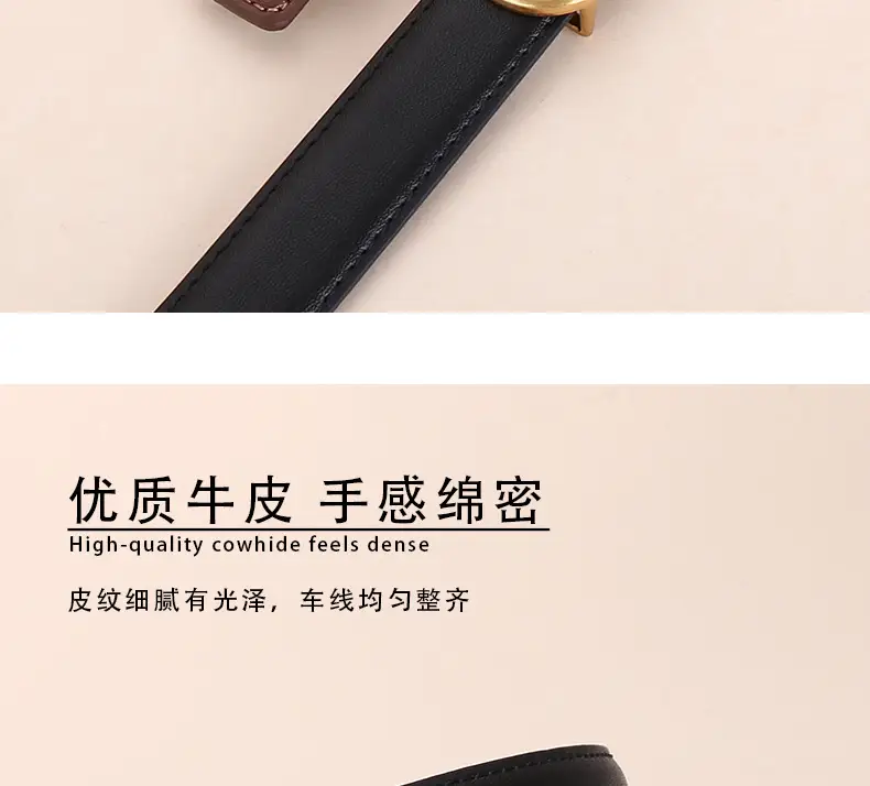 Women Vintage Black H-Braceled Waist Belt — feature 12