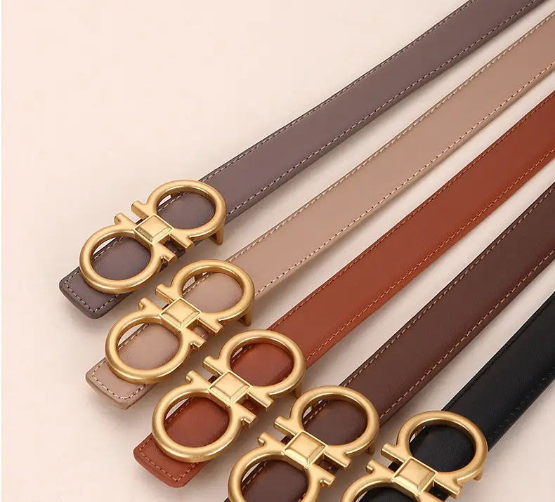 Women Vintage Black H-Braceled Waist Belt — feature 17