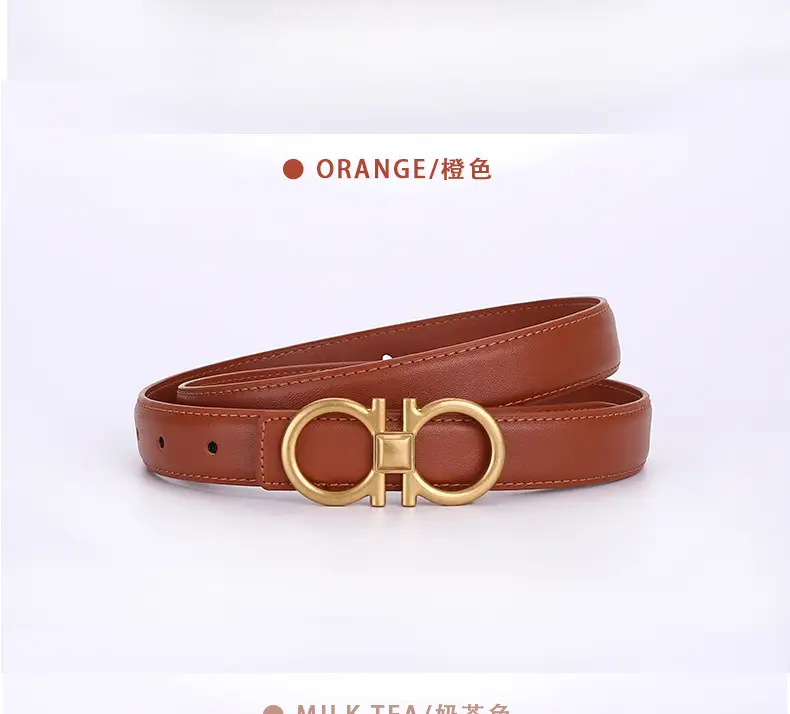 Women Vintage Black H-Braceled Waist Belt — feature 26