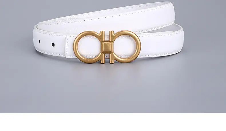 Women Vintage Black H-Braceled Waist Belt — feature 28