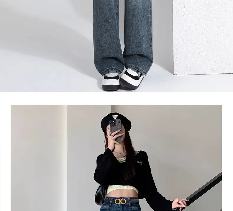 Women Vintage Black H-Braceled Waist Belt — feature 7