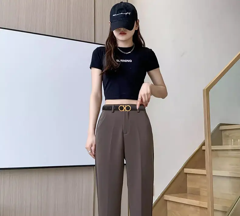 Women Vintage Black H-Braceled Waist Belt — feature 9