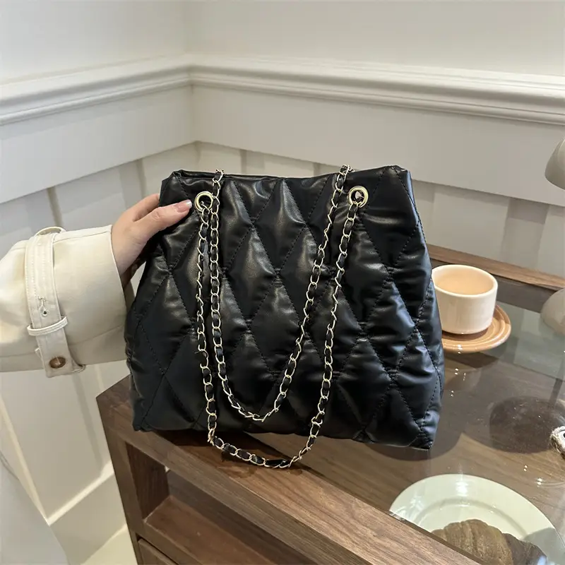 Black Diamond Embroidered Tote Bag for Women