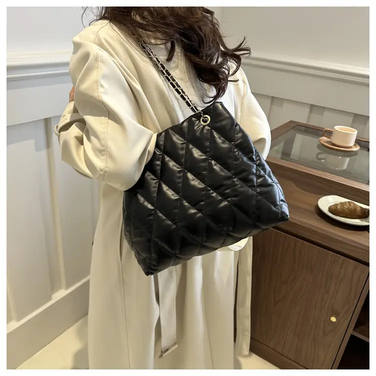 Black Diamond Embroidered Tote Bag for Women — feature 11