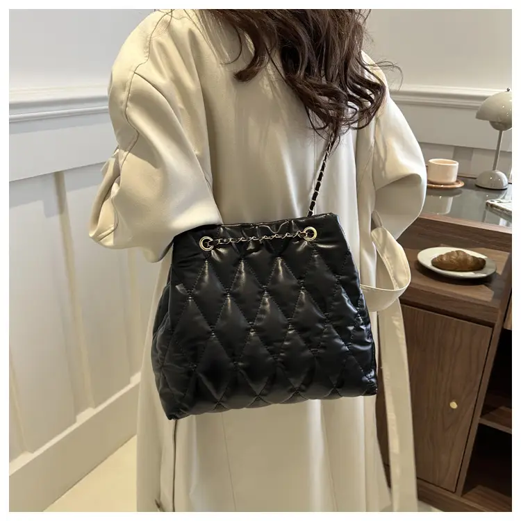 Black Diamond Embroidered Tote Bag for Women — feature 13