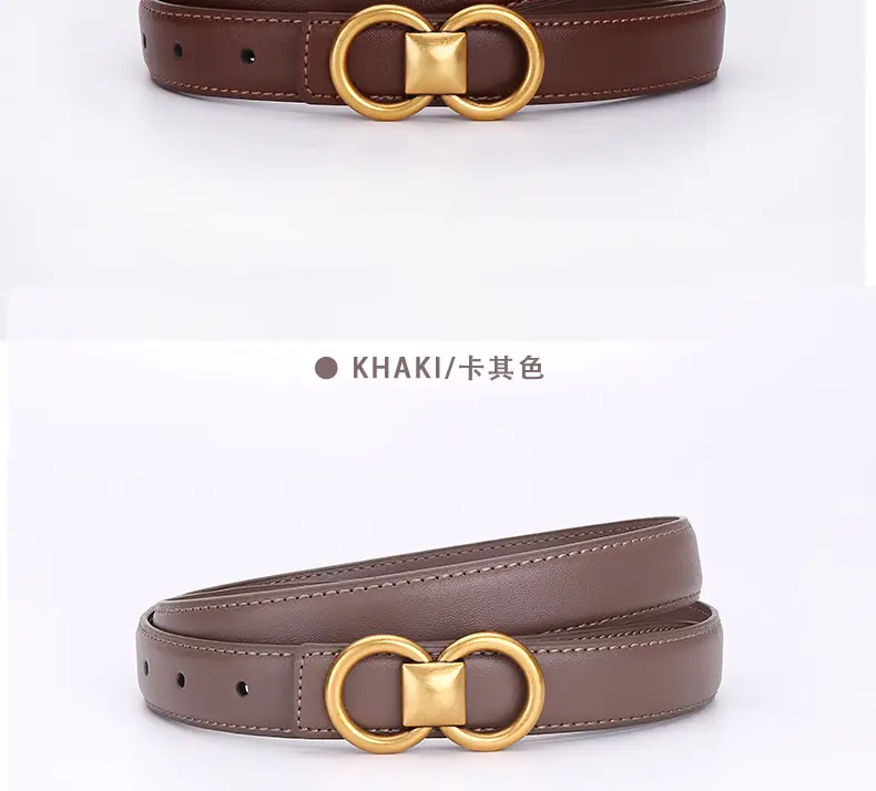 Vintage Cowhide Belt for Women with Vintage Buckle Decor — feature 25