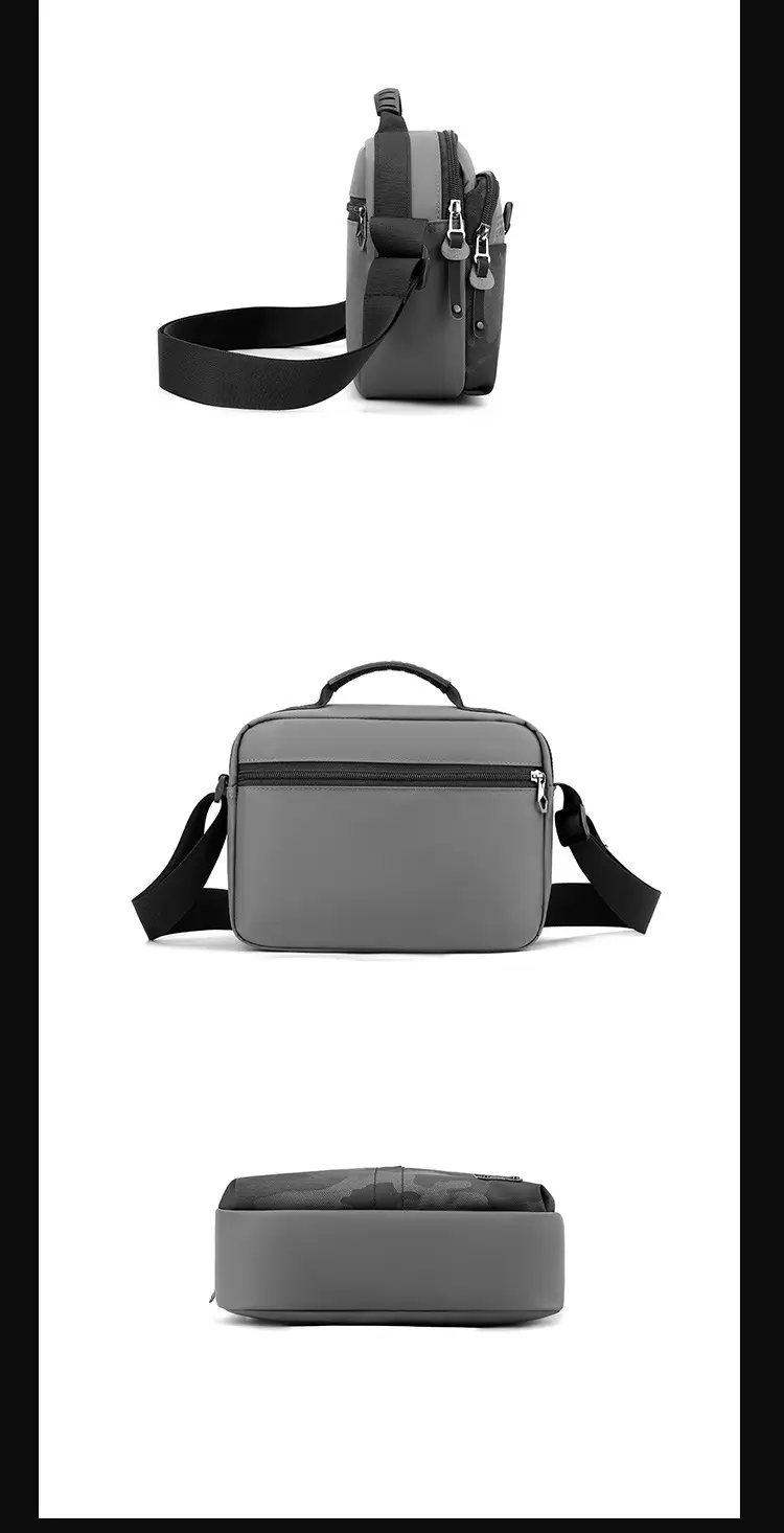 Men Black Camo Shoulder Bag with Adjustable Strap — feature 21