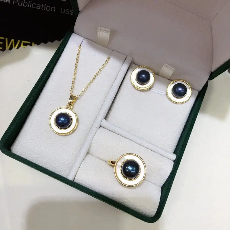 Women's 3-Piece Pearl Gold Jewelry Set - Image 5