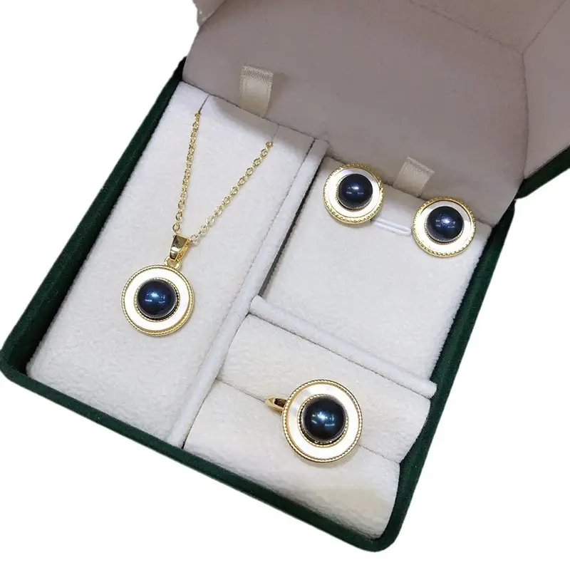 Women's 3-Piece Pearl Gold Jewelry Set - Image 6