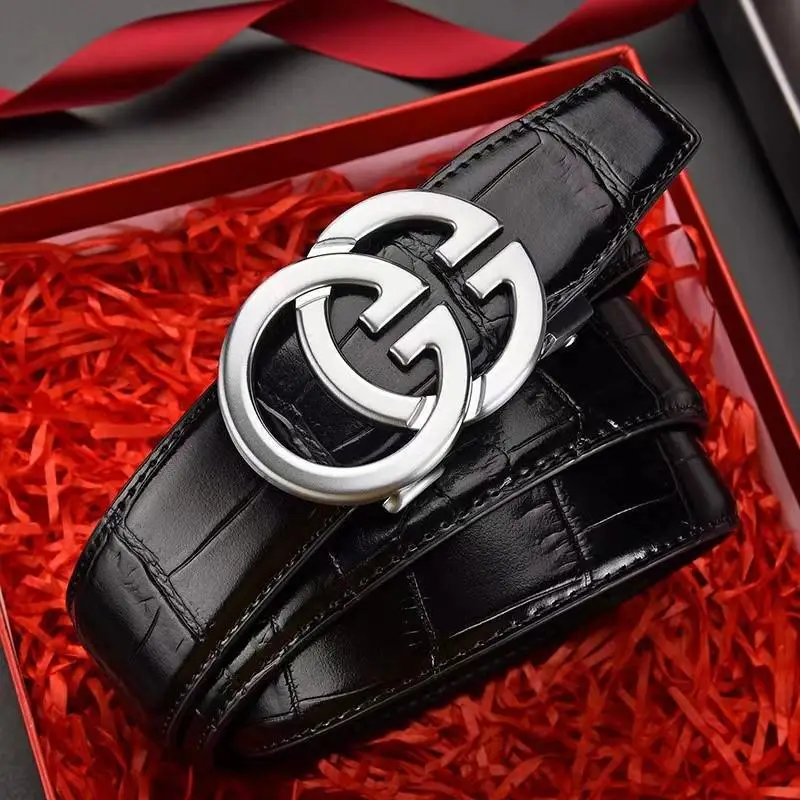 Men's Black Croc Leather Belt with G Buckle Drop Shipping - Image 6