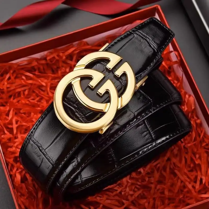Men's Black Croc Leather Belt with G Buckle Drop Shipping - Image 3