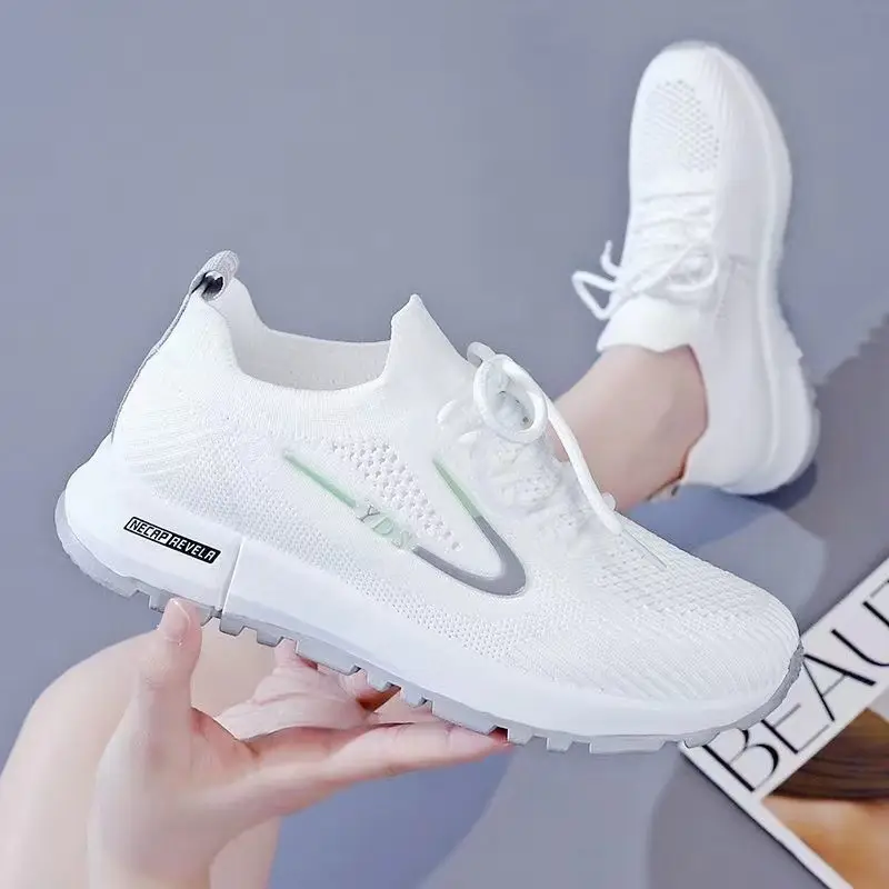 Women White Checkered Casual Sneakers 2025 - Image 7