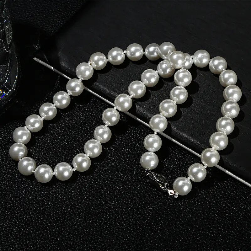 Jingdong Pearl Earrings White Round Silver Clasp - Image 3