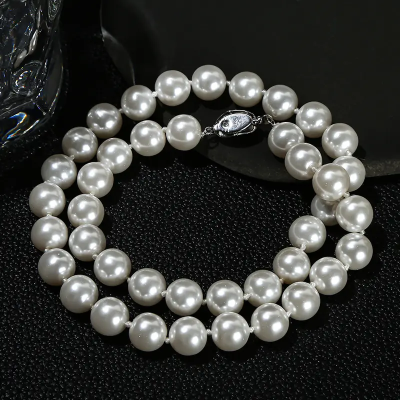 Jingdong Pearl Earrings White Round Silver Clasp - Image 4