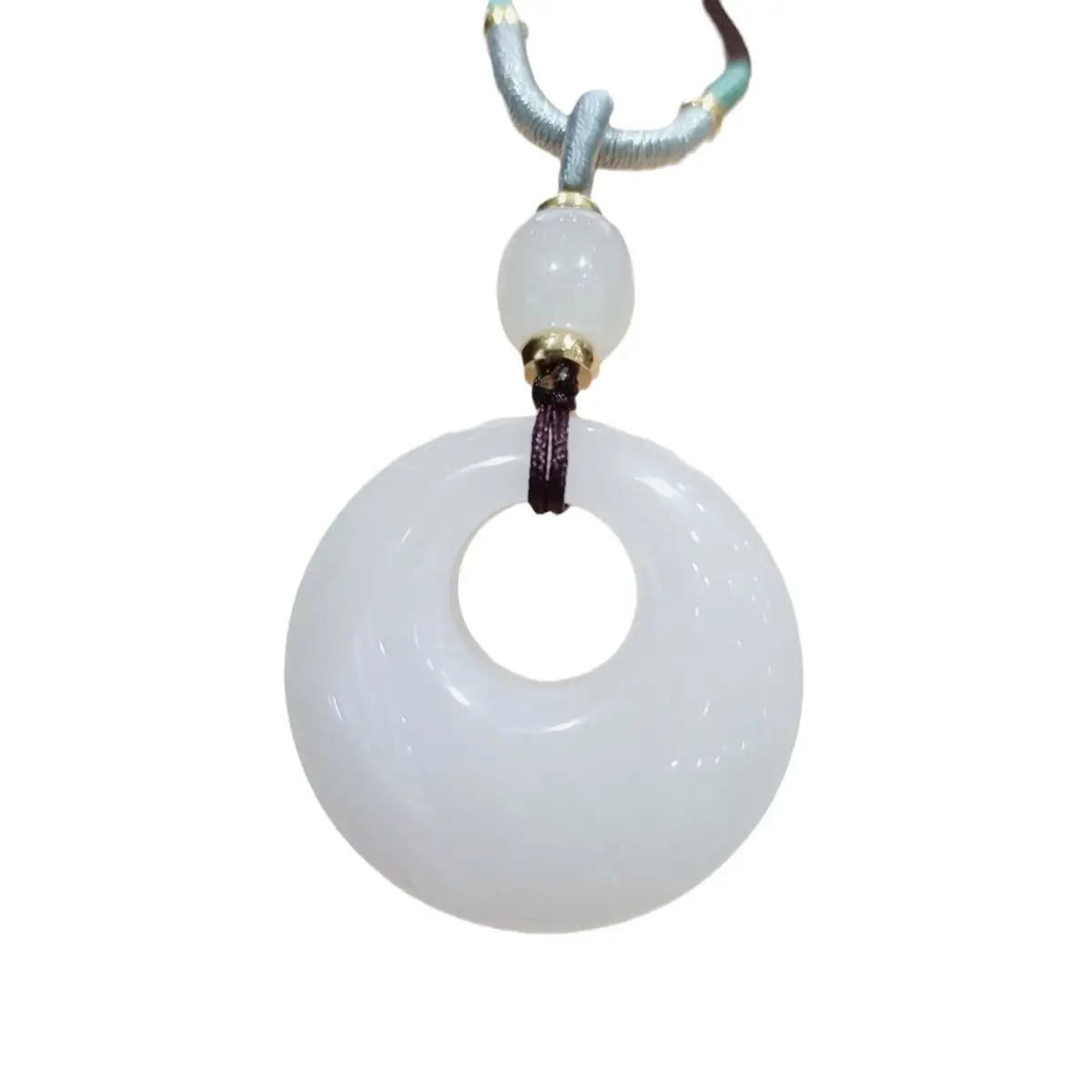White Jade Princess Buckle Necklace for Women - Image 2