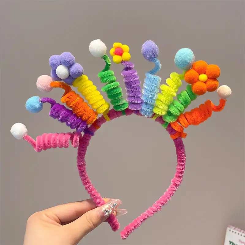 Sweet Blue Fuzzy Hair Band for Women - Image 71
