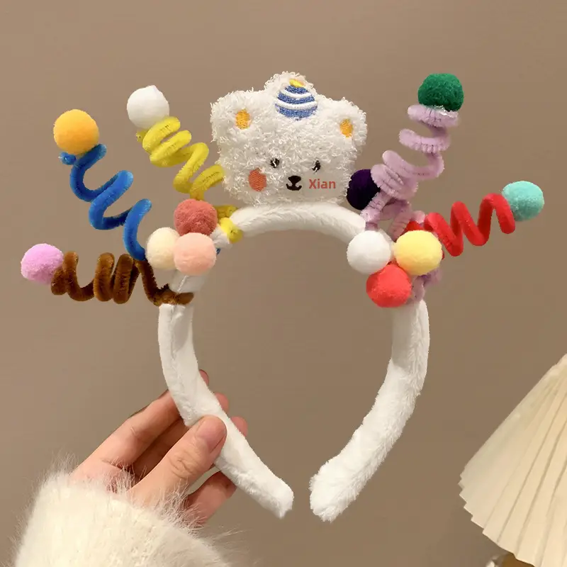 Sweet Blue Fuzzy Hair Band for Women - Image 81