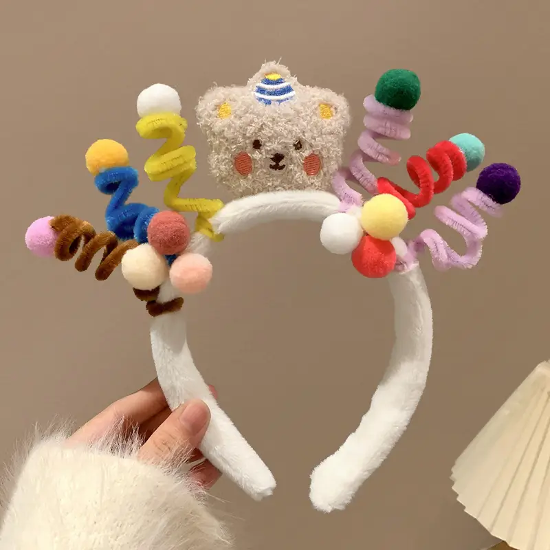 Sweet Blue Fuzzy Hair Band for Women - Image 84