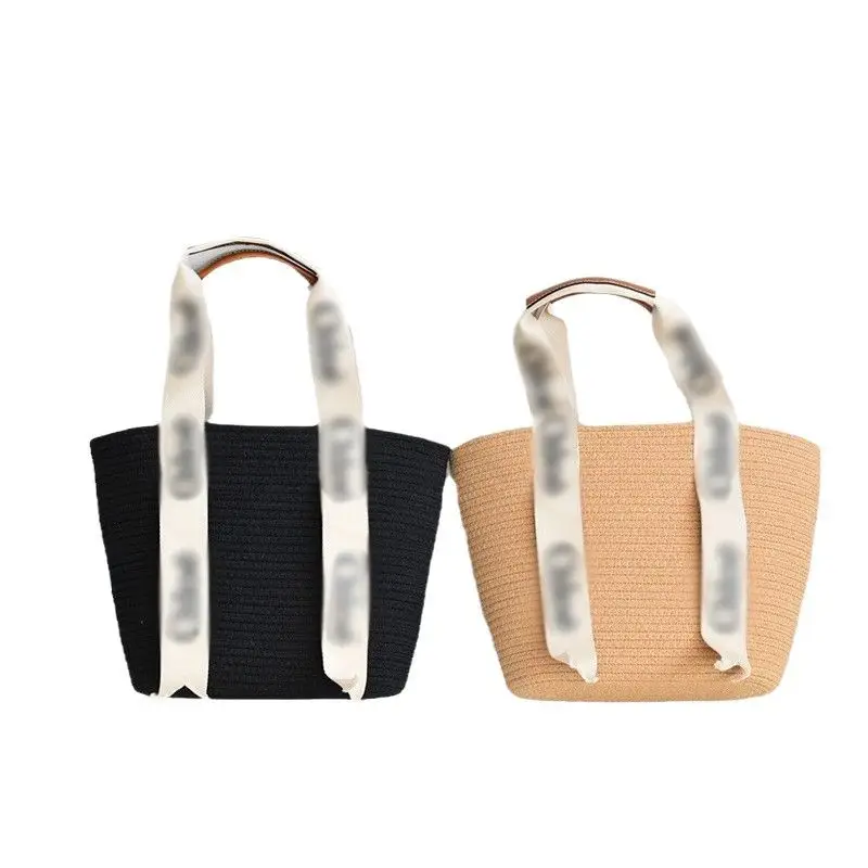 Women Straw Handheld & Shoulder Bag Set Cotton String Tote - Image 11