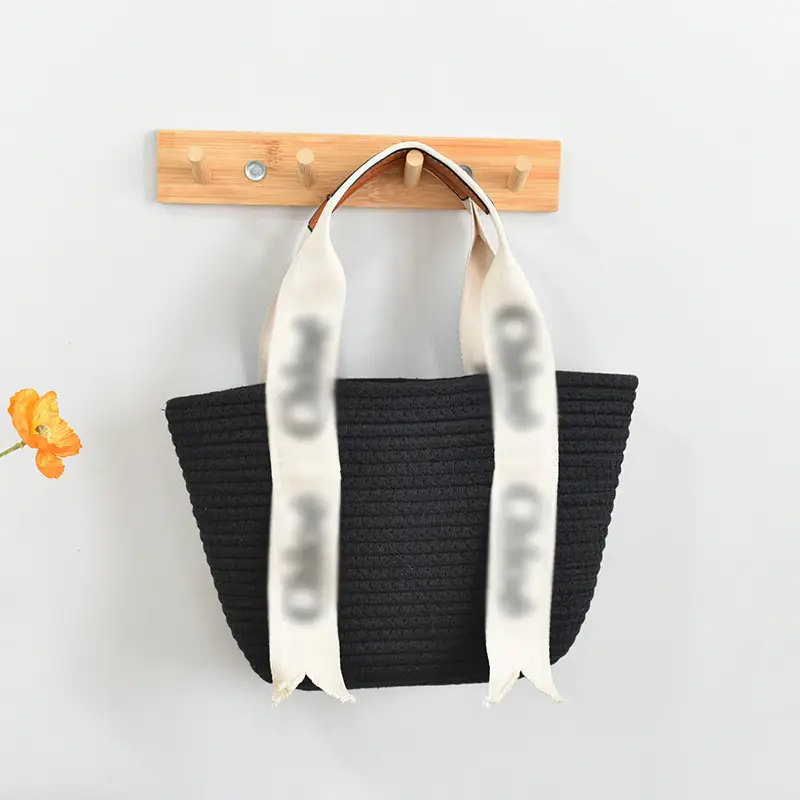 Women Straw Handheld & Shoulder Bag Set Cotton String Tote — feature 12