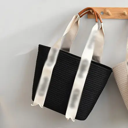 Women Straw Handheld & Shoulder Bag Set Cotton String Tote — feature 14