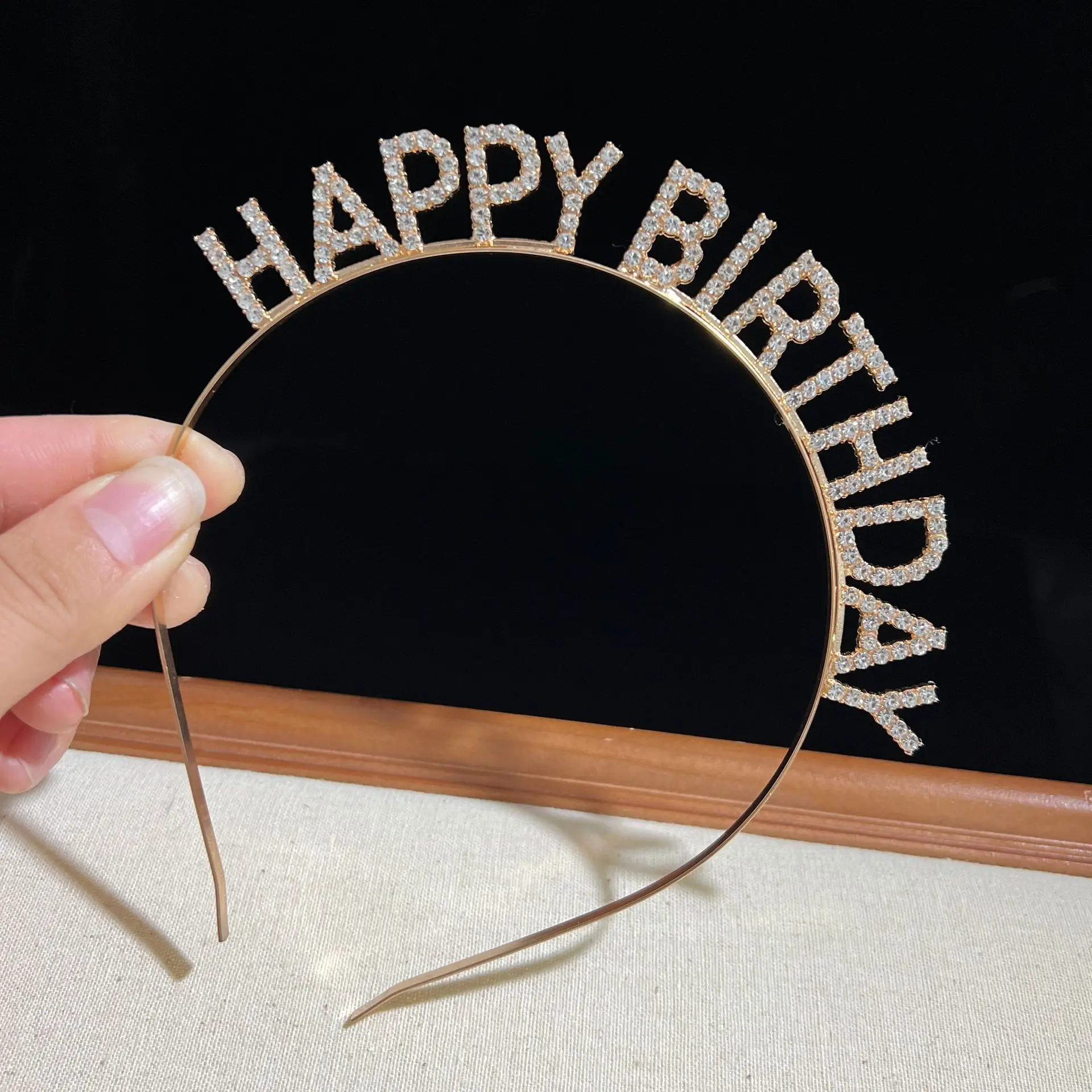 Happy Birthday Gold Metal Headband for Men Women - Image 5