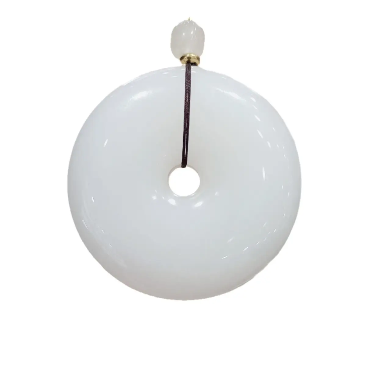 White Jade Buckle with Chain Pendant - Image 3