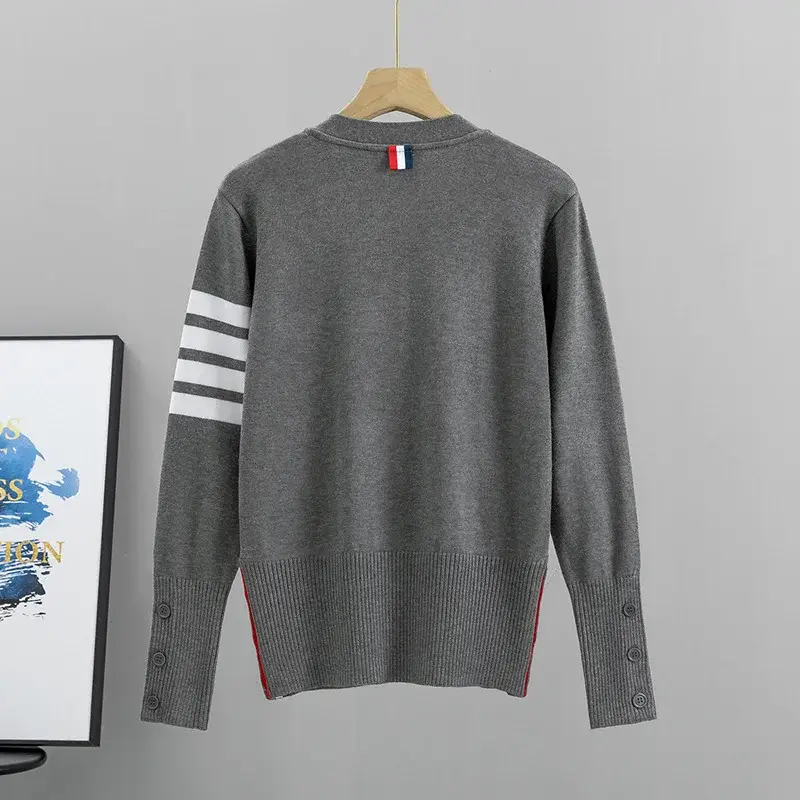 Gray Cardigan Set for Men Women Spring Autumn Loose Fit — feature 13