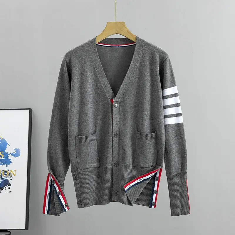 Gray Cardigan Set for Men Women Spring Autumn Loose Fit — feature 5