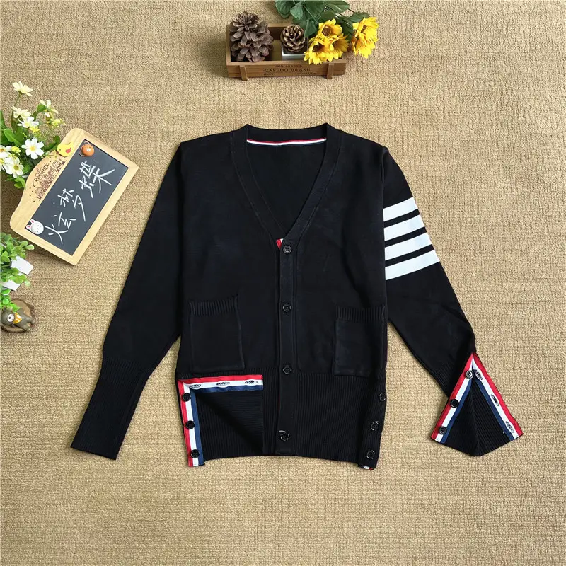 Gray Cardigan Set for Men Women Spring Autumn Loose Fit