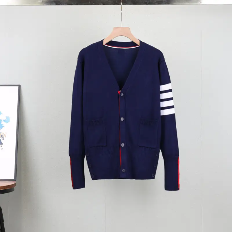 Gray Cardigan Set for Men Women Spring Autumn Loose Fit