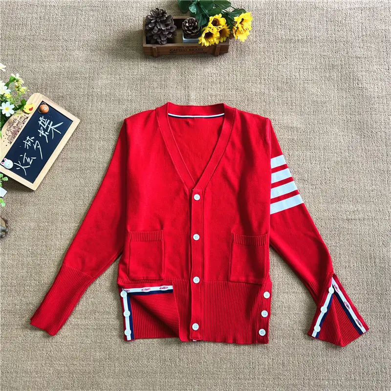 Gray Cardigan Set for Men Women Spring Autumn Loose Fit