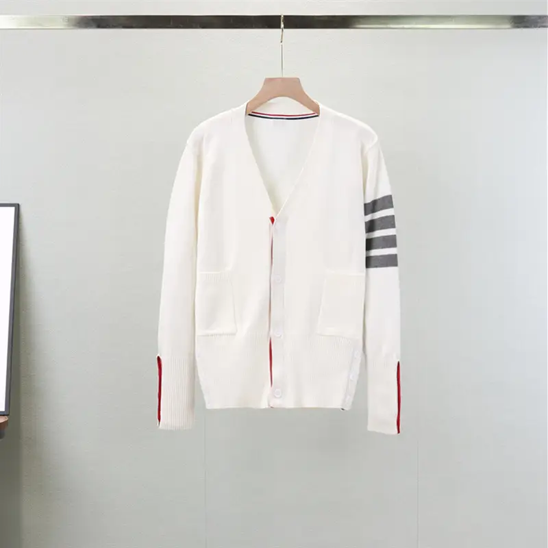 Gray Cardigan Set for Men Women Spring Autumn Loose Fit