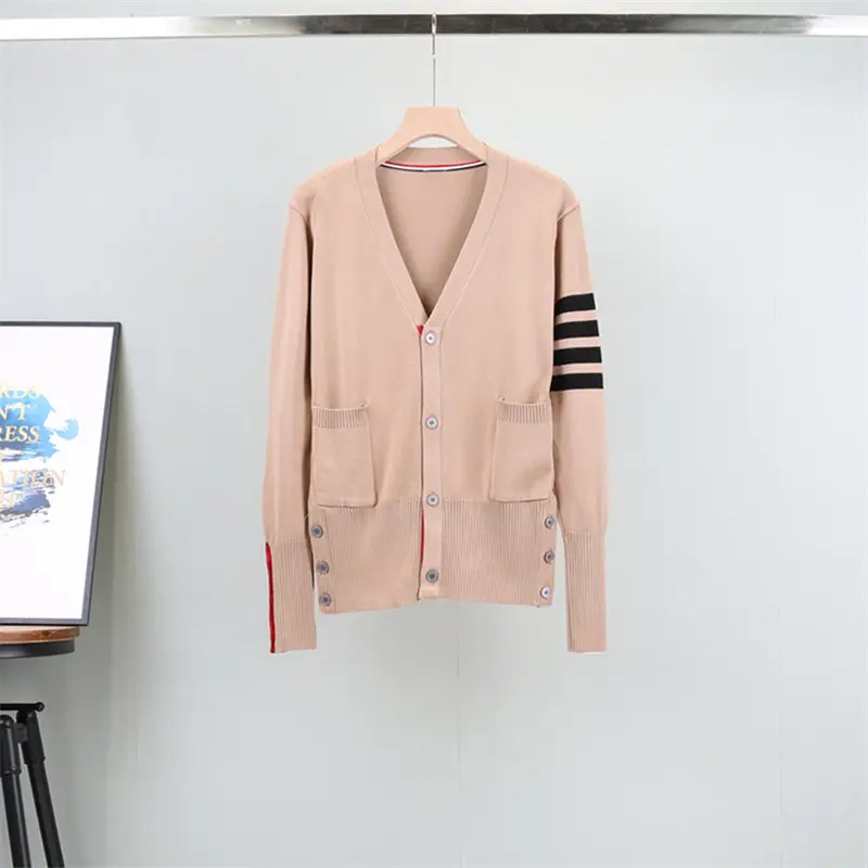 Gray Cardigan Set for Men Women Spring Autumn Loose Fit