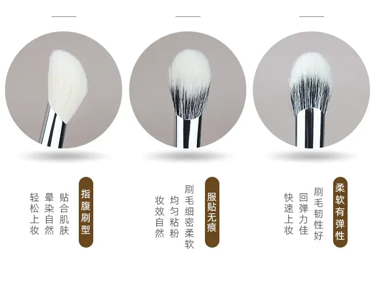 Blush Brush Set with Wool Sickle Dotted Design — feature 8