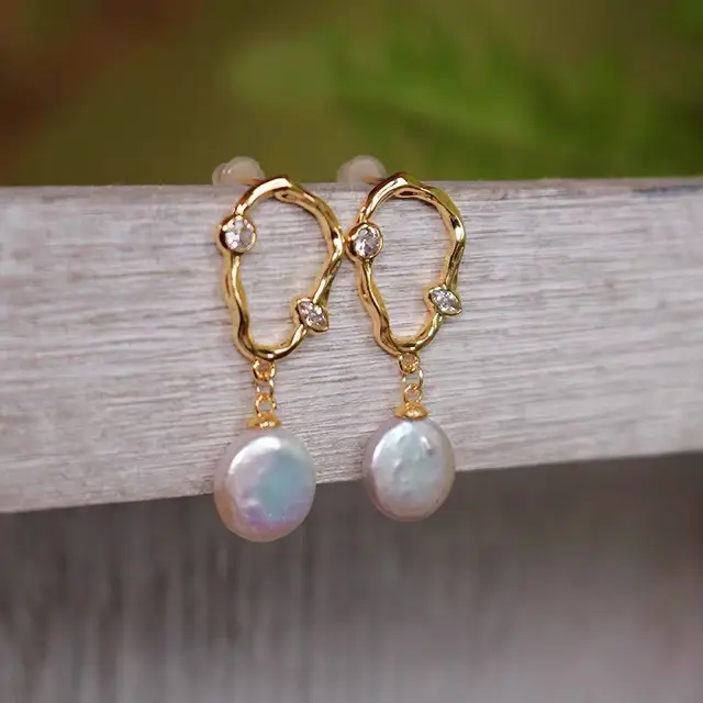 French Retro Pearl Earrings 925 Silver Pin - Image 3