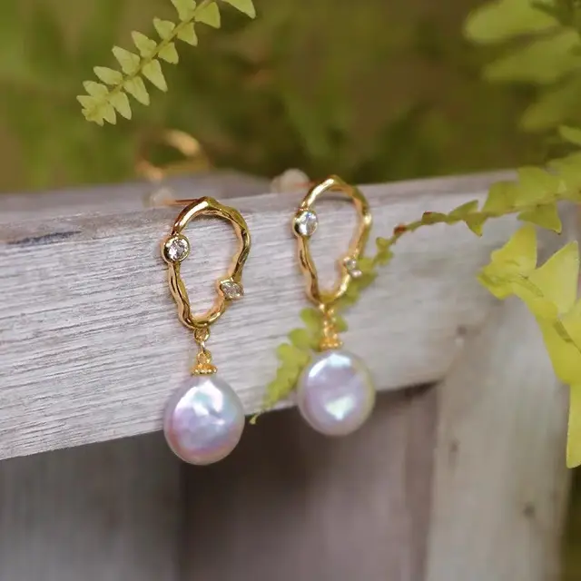 French Retro Pearl Earrings 925 Silver Pin - Image 4