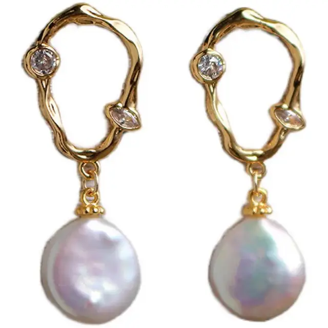French Retro Pearl Earrings 925 Silver Pin - Image 5