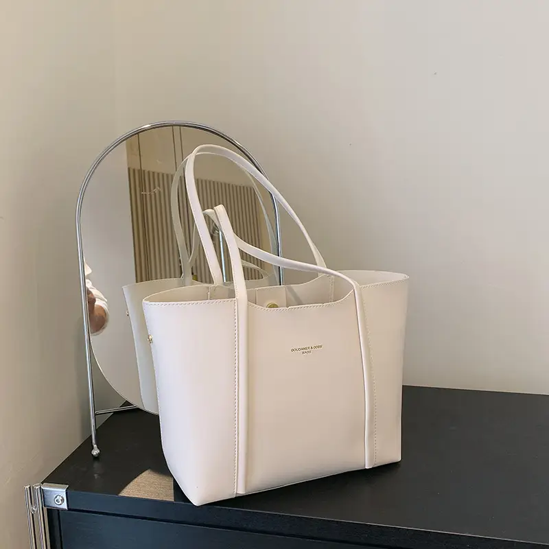 Black Leather Tote Bag for Women 2023 Winter - Image 2