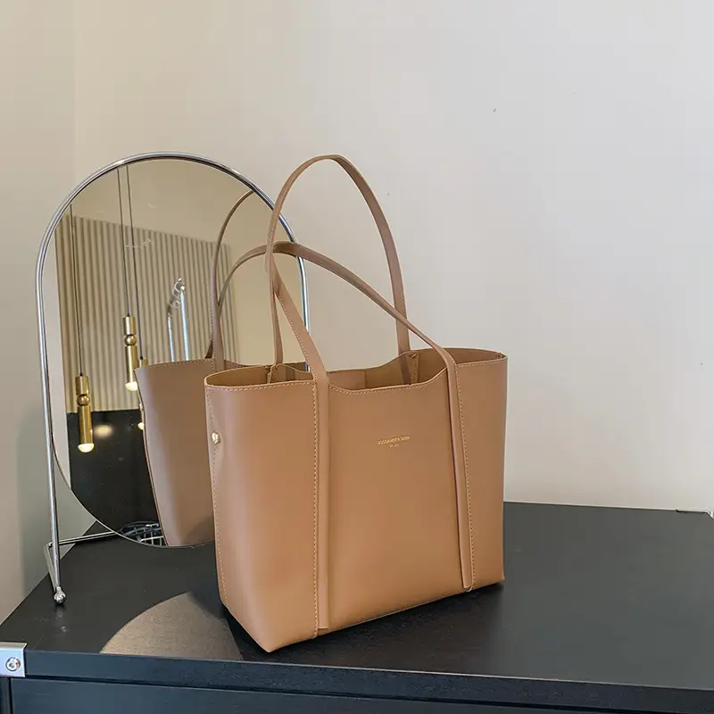 Black Leather Tote Bag for Women 2023 Winter - Image 3