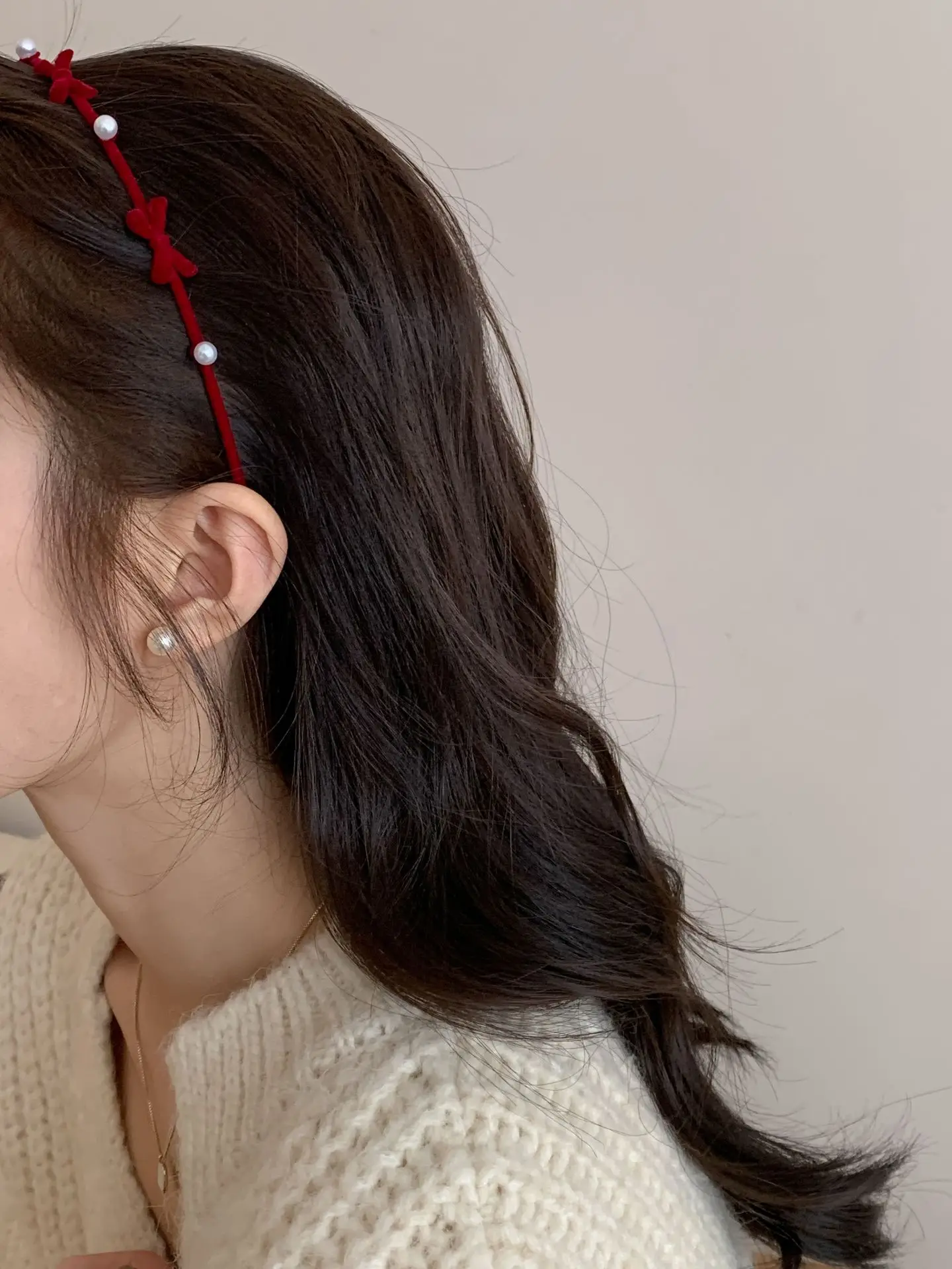 Pearl Bow Headband for Women Autumn Winter — feature 12
