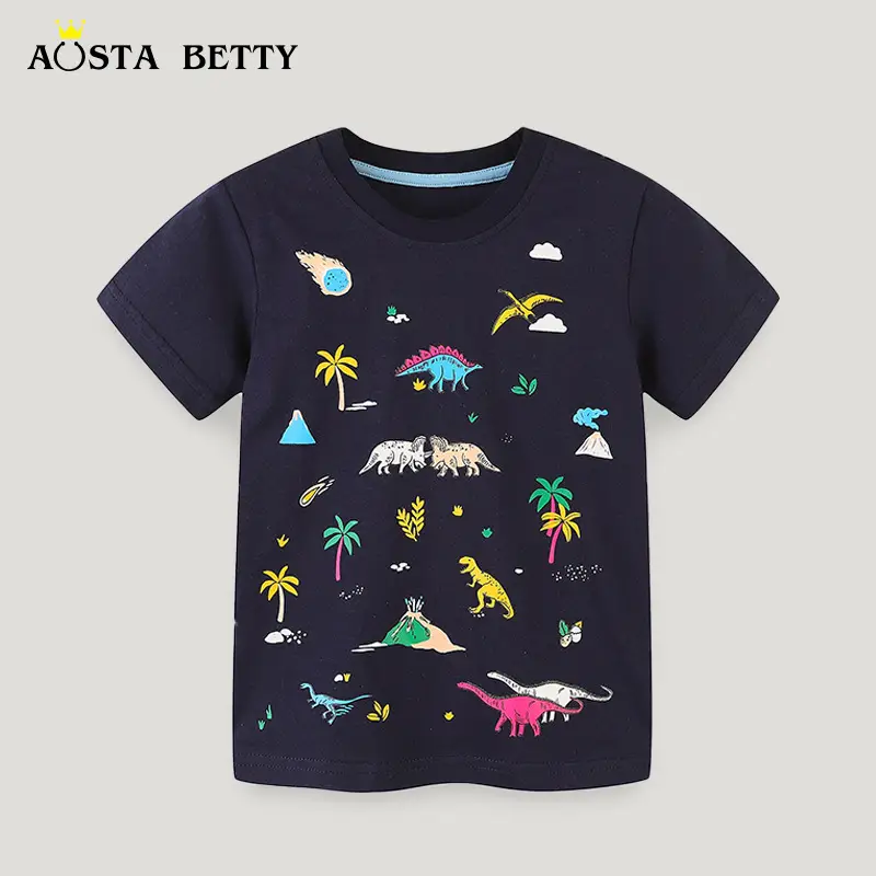 European American Style Boys Dinosaur Printed T-Shirt - Image 2