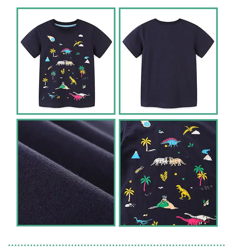 European American Style Boys Dinosaur Printed T-Shirt — feature 38